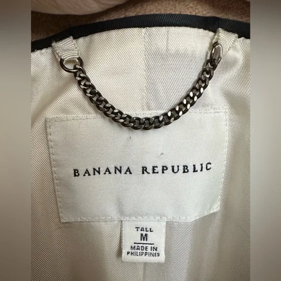 Banana Republic Wool Coat • Medium Tall • 38” Long Classic Winter Overcoat - Picture 7 of 7